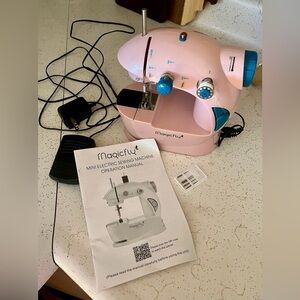 Magicfly Mini Electric Sewing Machine w/ Foot Pedal, Adapter & Needles – Pink